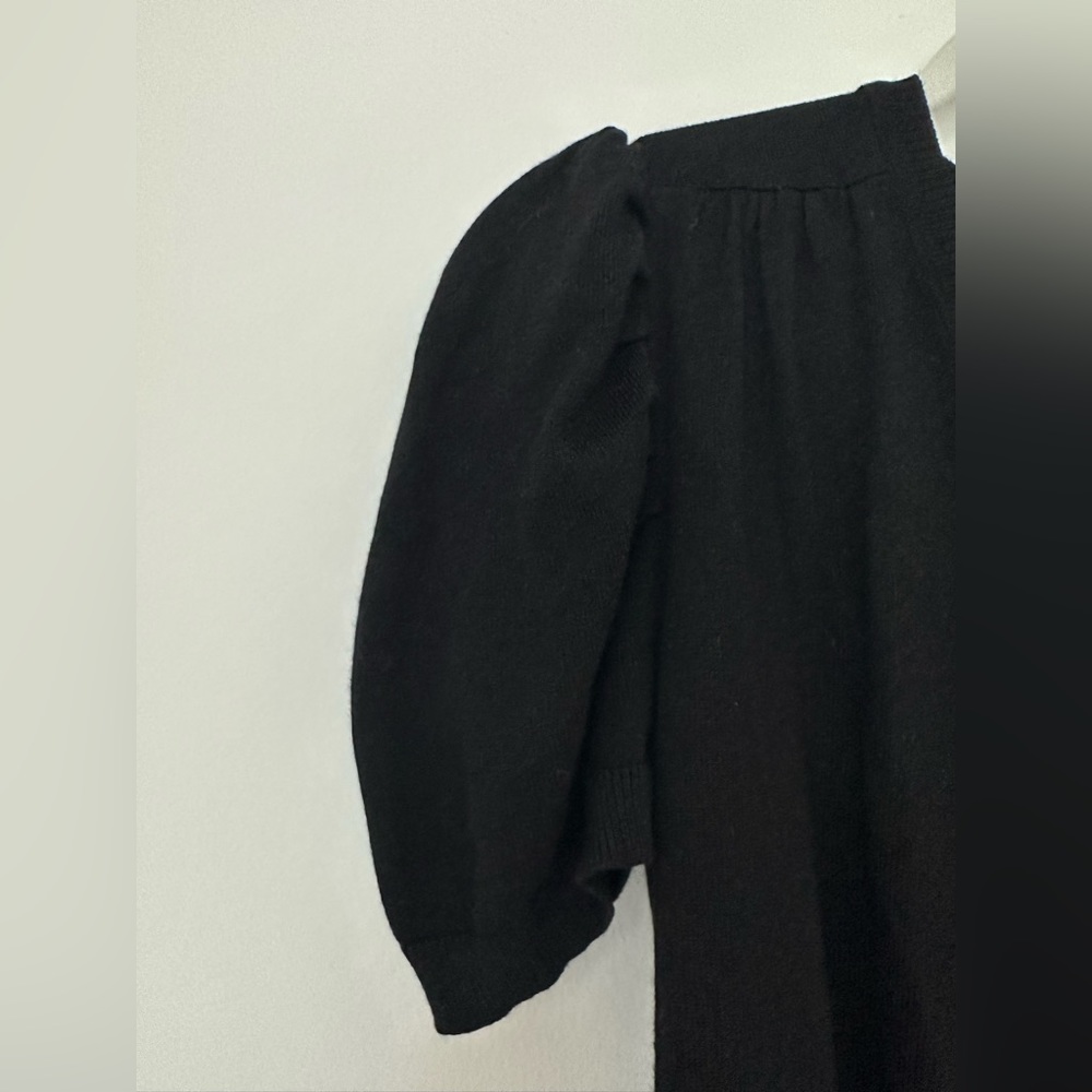 Black Puff Sleeve Cardigan Top - Picture 2 of 3